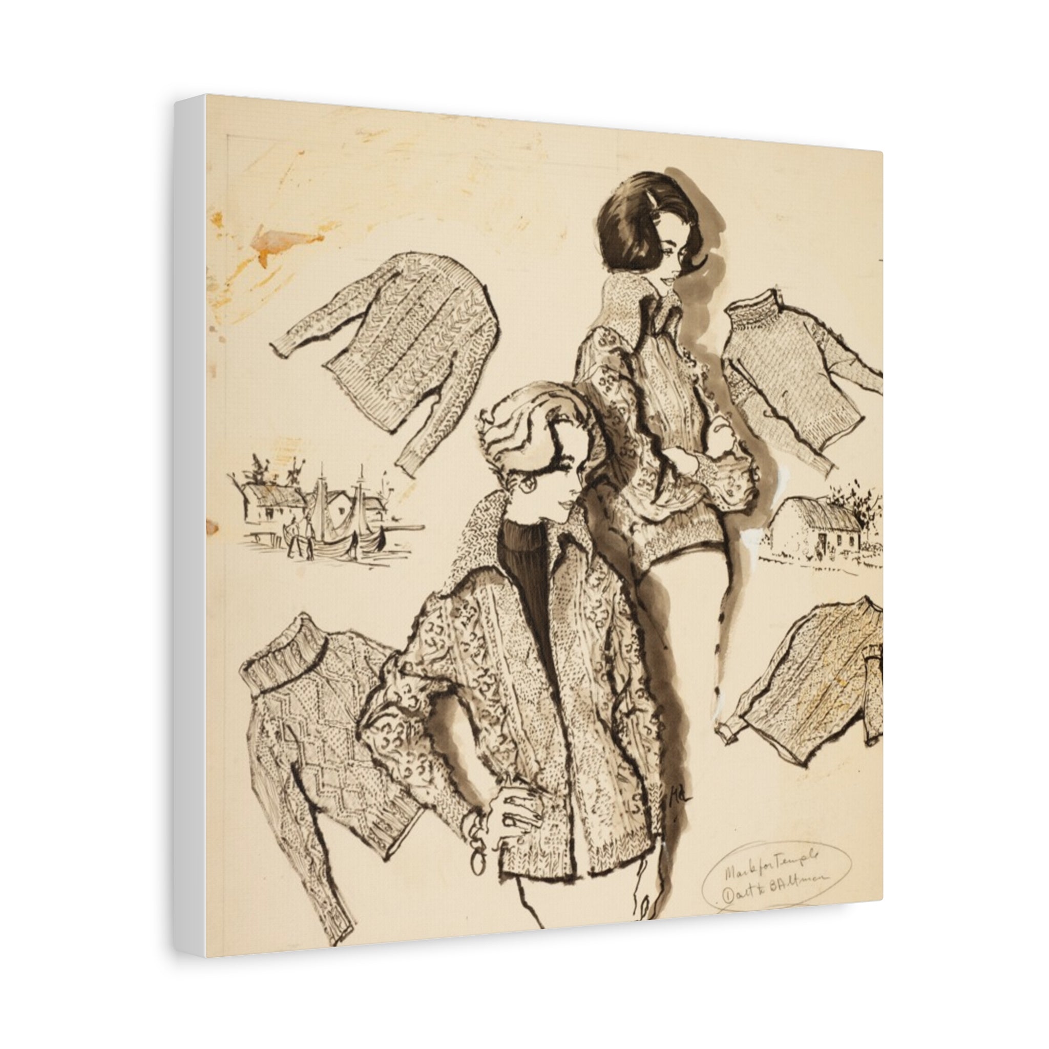 "timeless threads" 14' x 14' matte canvas wall art