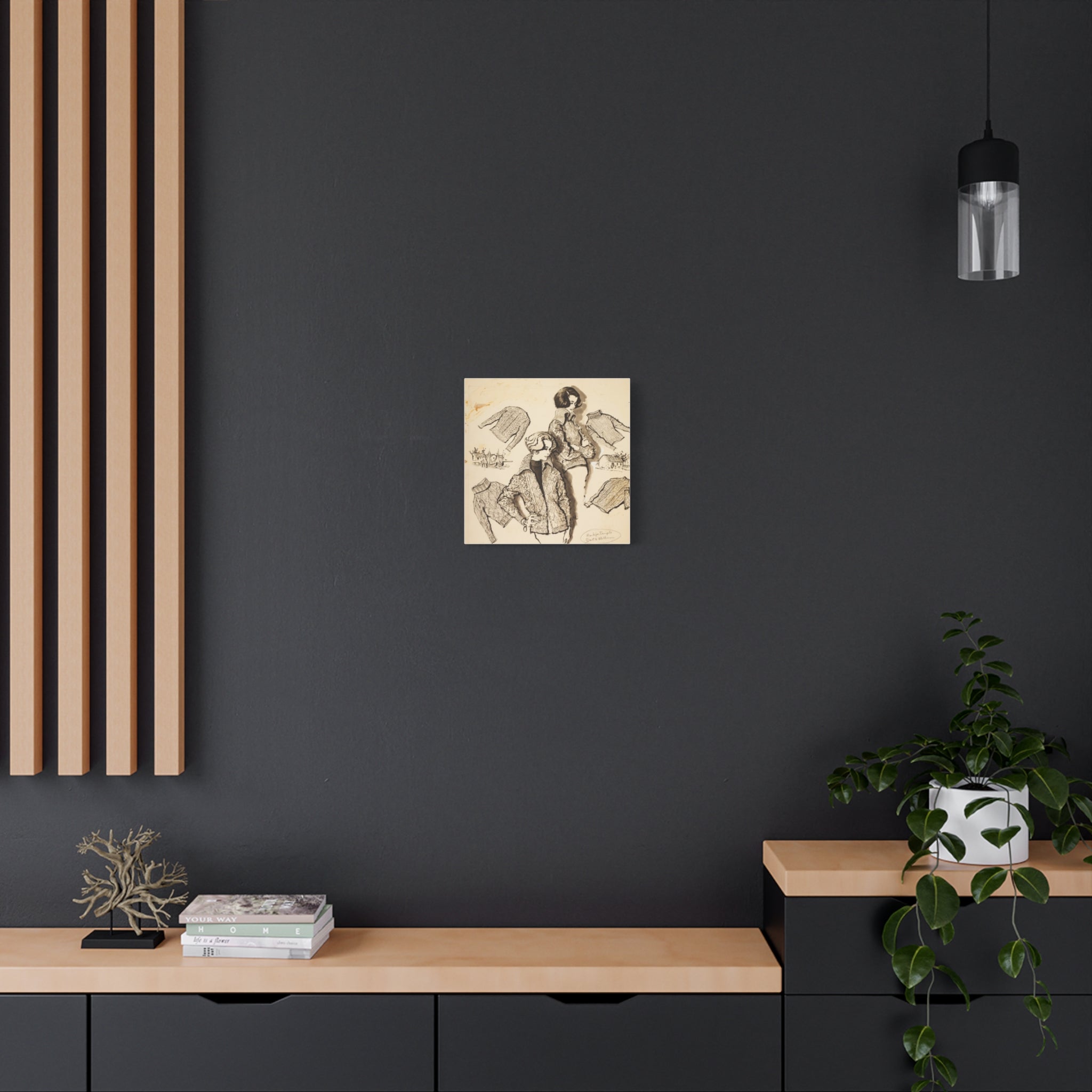 "timeless threads" 14' x 14' matte canvas wall art