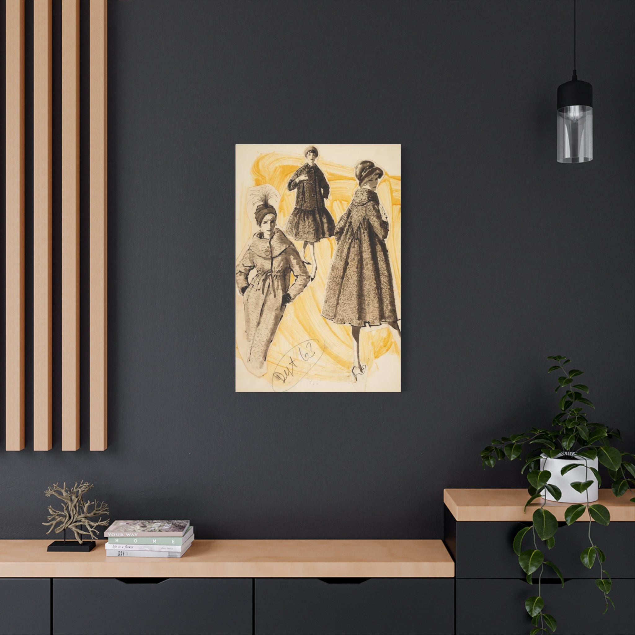"vintage vogue" 12'x9'  or  24'x36' matte canvas wall art.
