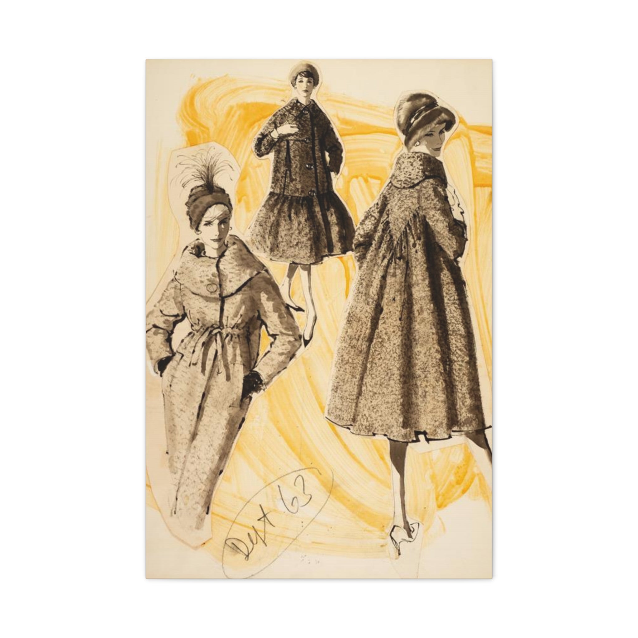 "vintage vogue" 12'x9'  or  24'x36' matte canvas wall art.