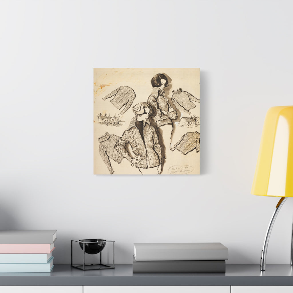 "timeless threads" 14' x 14' matte canvas wall art