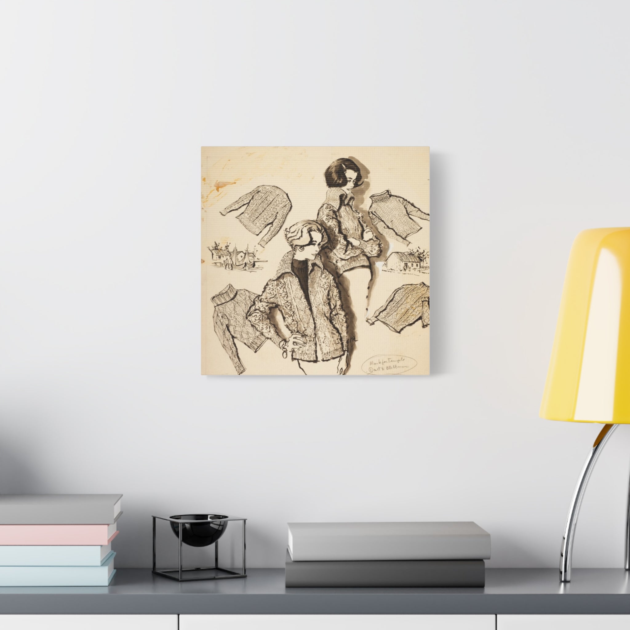 "timeless threads" 14' x 14' matte canvas wall art